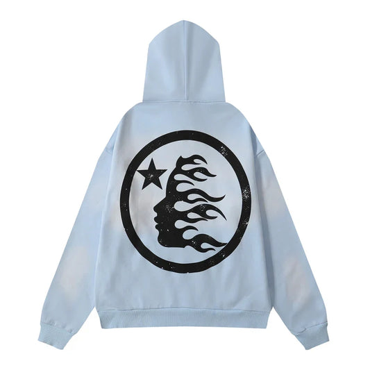 Hellstar Hoodie Light Blue Black