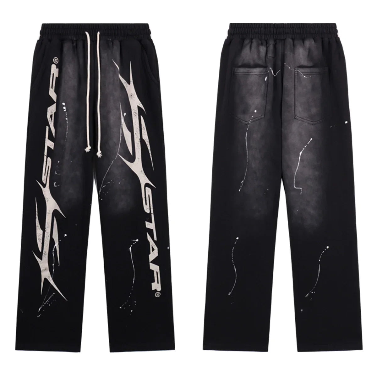 Hellstar Paint Sweatpants Black White