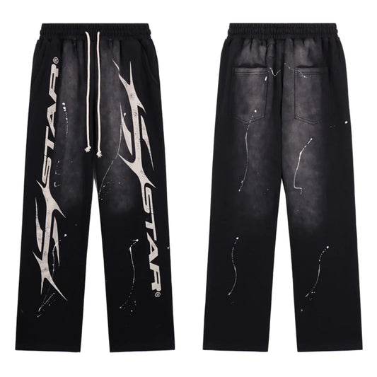 Hellstar Paint Sweatpants Black White