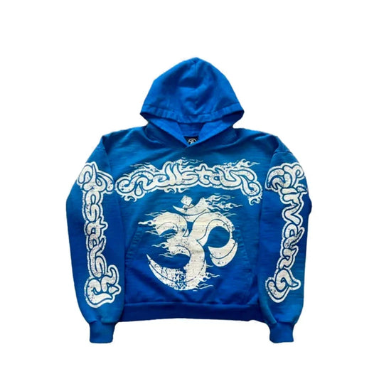Hellstar Records Hoodie Blue White