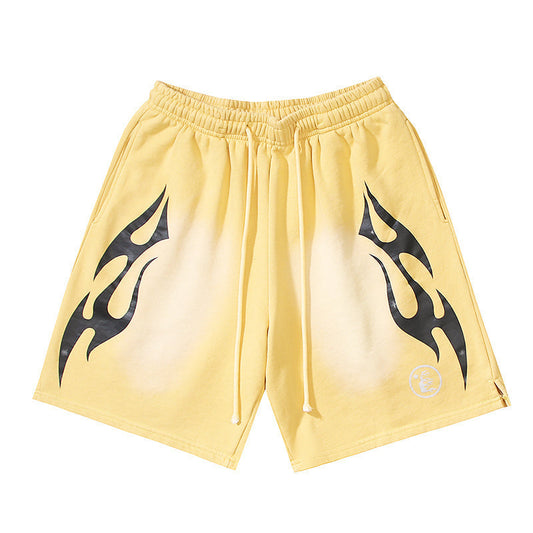 Hellstar Studios Flame Shorts Yellow
